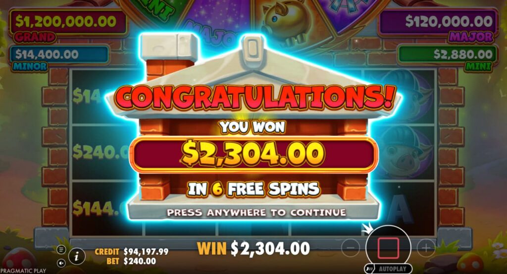 Brick House Bonanza Big Win